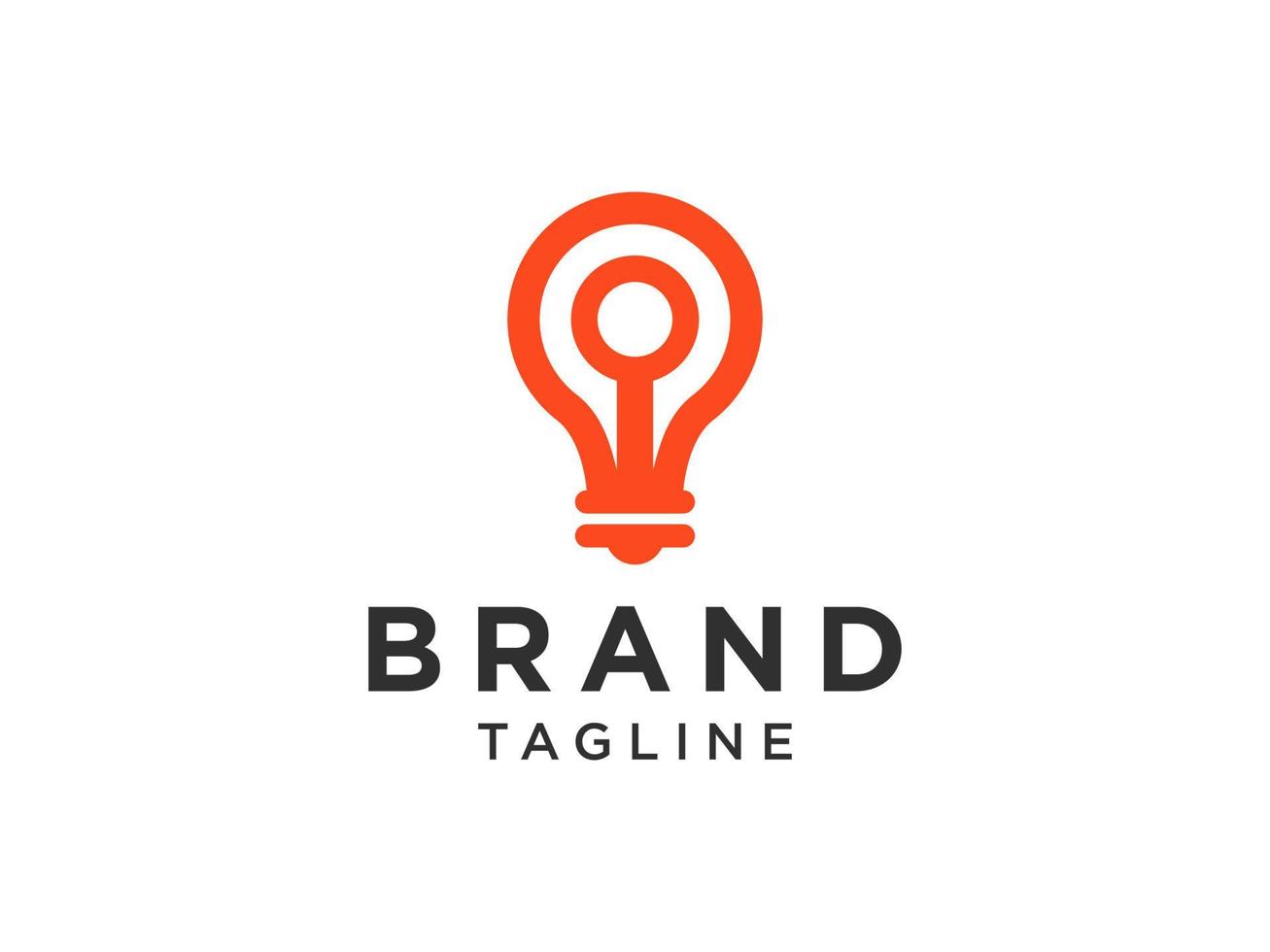 Electric Logo. Linear Light Bulb Icon isolated on White Background. Usable for Business, Electricity, Industrial and Technology Logos. Flat Vector Logo Design Template Element.