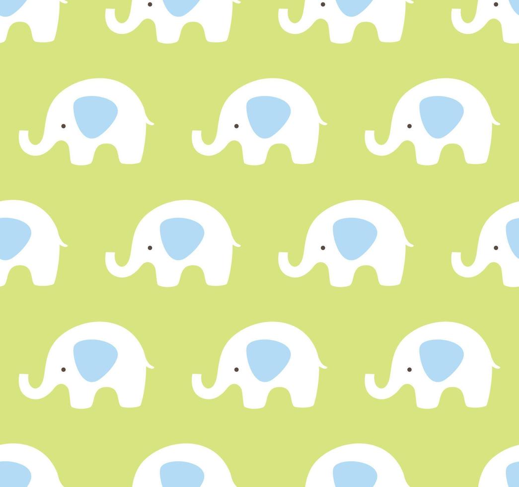 patrón de elefantes sin costura vectorial. lindo fondo de textura verde y azul. vector
