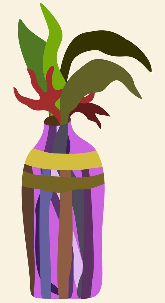 ilustración vectorial de jarrón con flores. vector