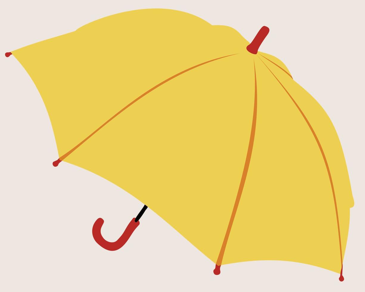 Vector illustration of yellow umbrella.