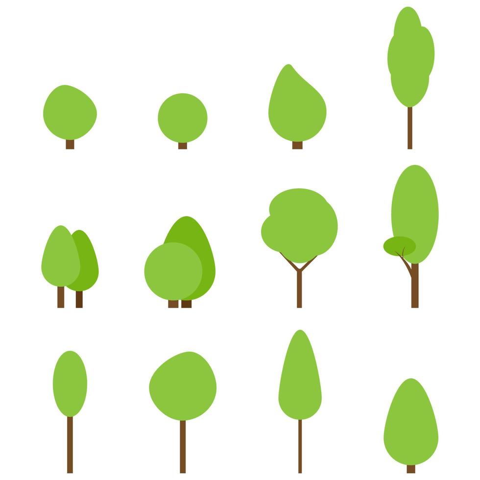 standing trees environment nature green landscape vector