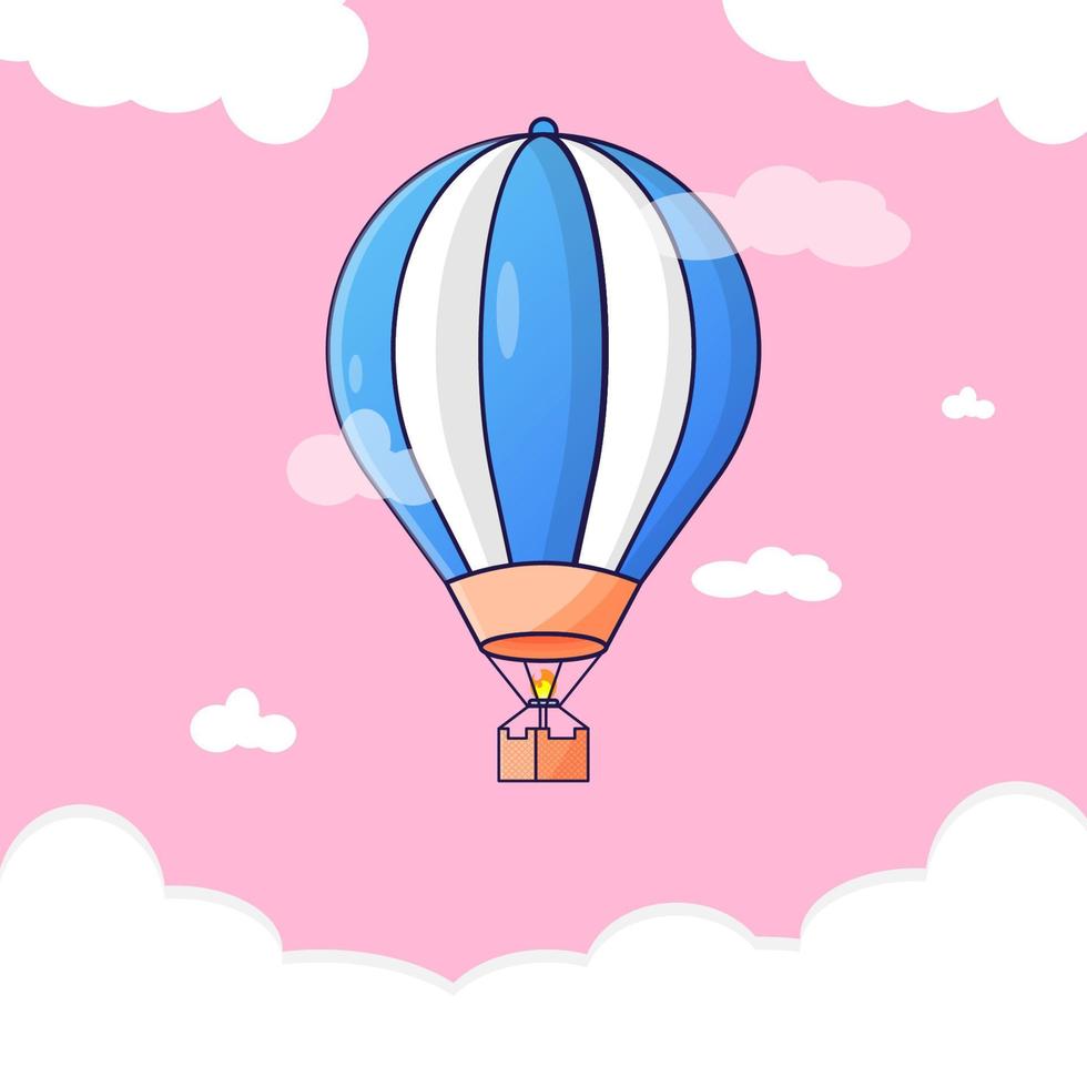 Hot air balloon fling in the sky vector