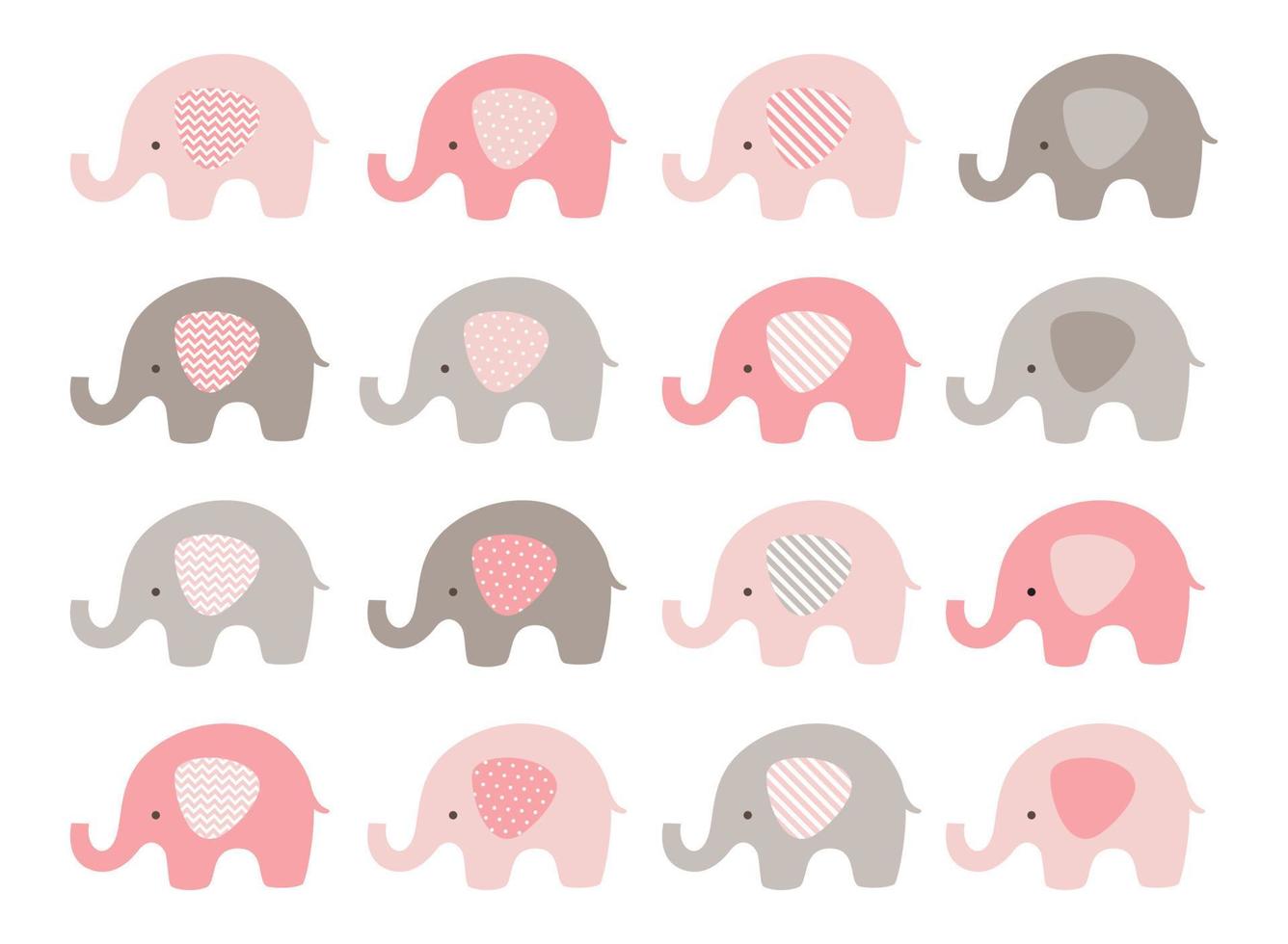 lindo elefante vector conjunto