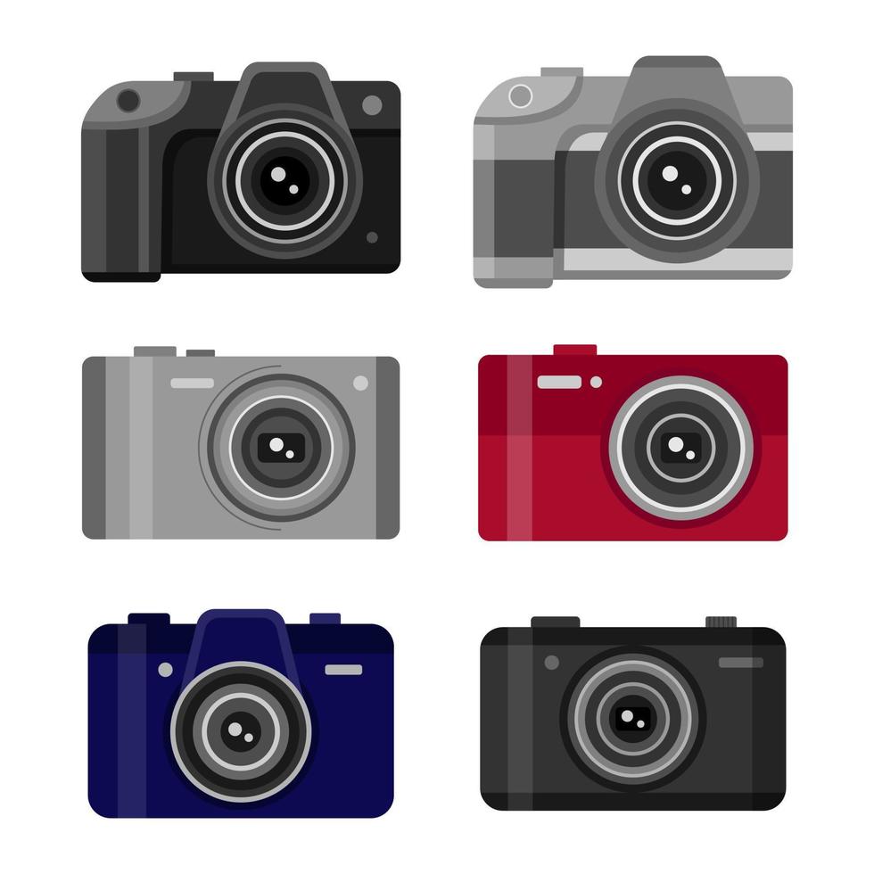 colección de modernas cámaras fotográficas vectoriales. vector