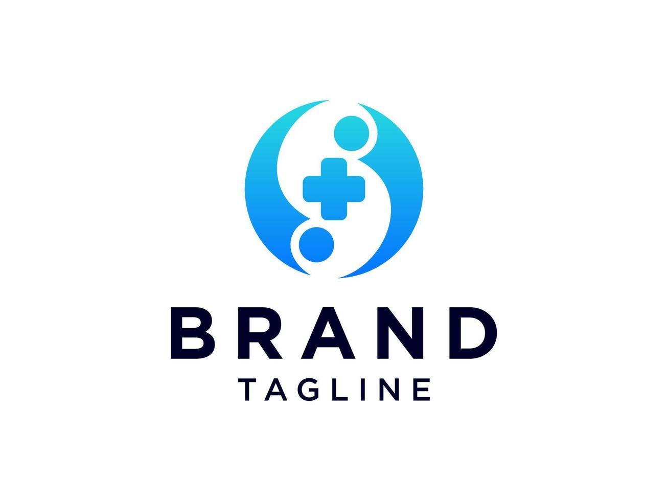 Health People Logo. Abstract People Icon with Plus Cross Sign Combination. Usable for Business, Sport, Technology and Healthcare Medical Logos. Flat Vector Logo Design Template Element.
