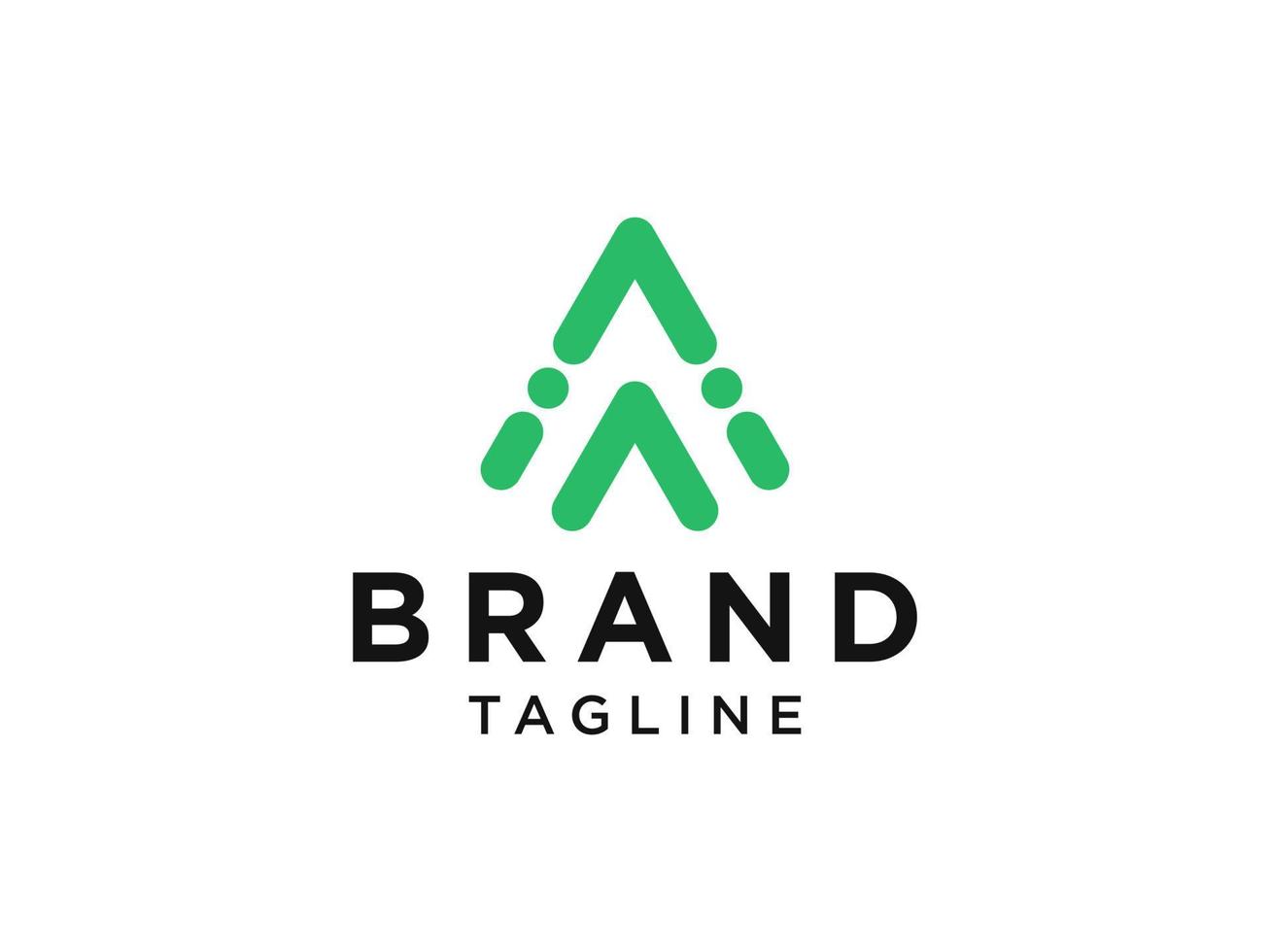letra inicial un logotipo. forma moderna verde aislada sobre fondo blanco. utilizable para logotipos comerciales y de marca. elemento de plantilla de diseño de logotipo de vector plano.