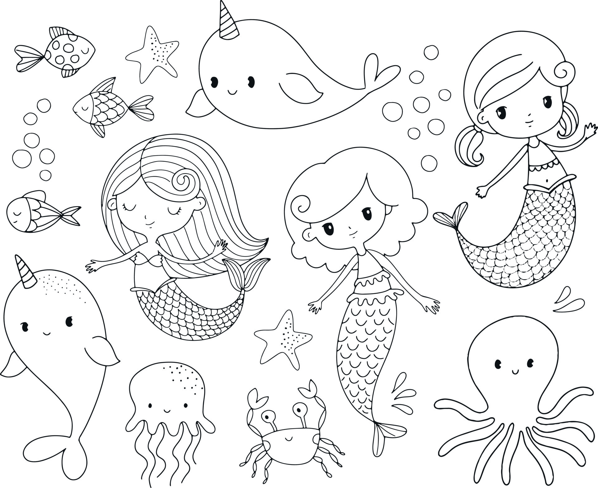 under the sea creatures coloring pages