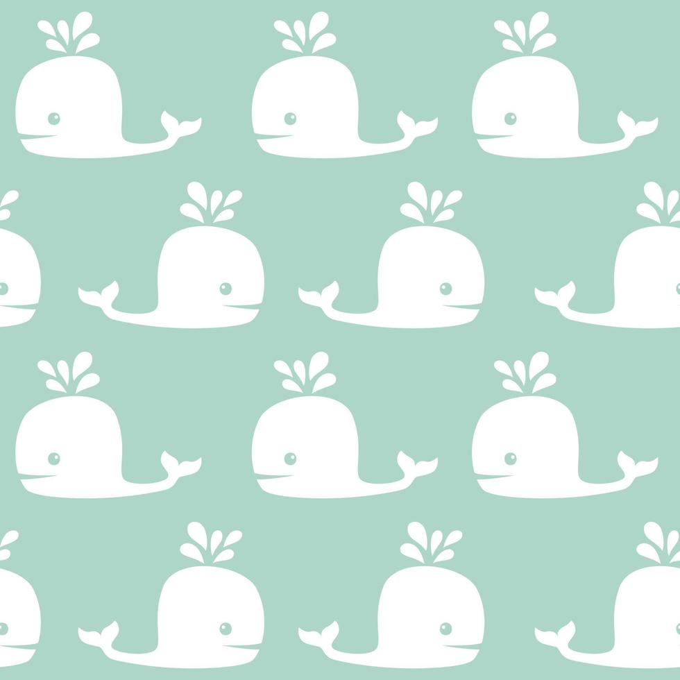 Cute whale pattern. Sea vector pattern. Seamless Pattern.