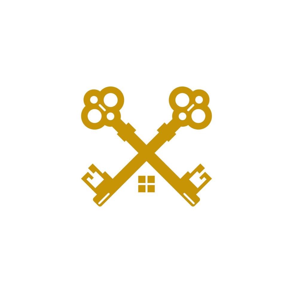 Logo Luxury House With Double keys Vector