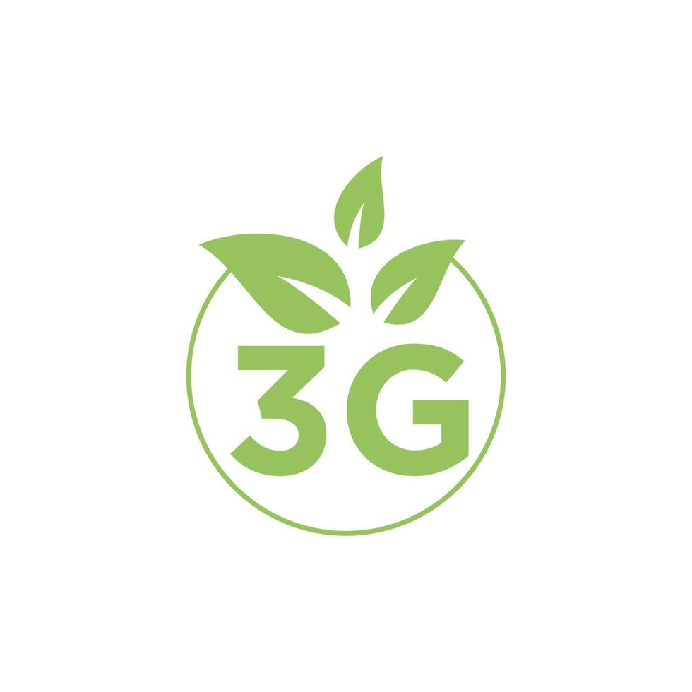 logo verde 3g círculo con árbol hoja vector