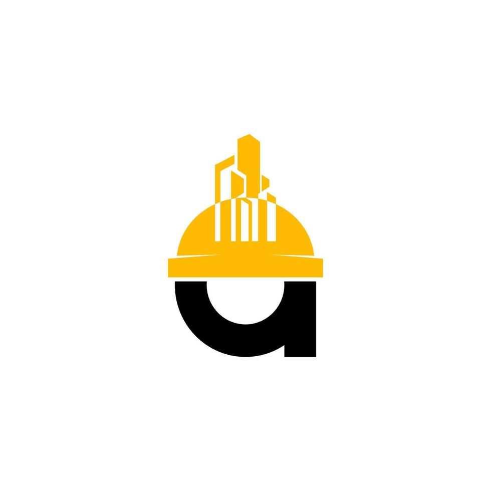 Logo Letter A With Safety Helmets Buildings Vector