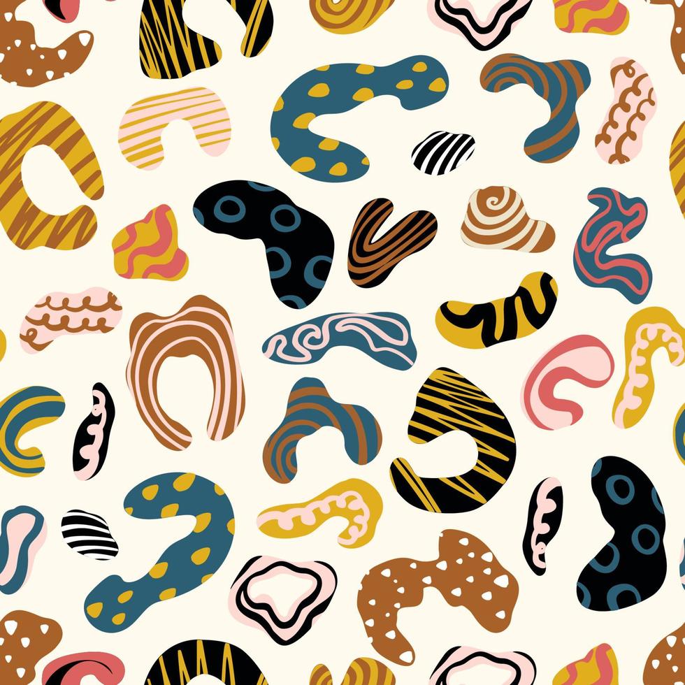 Leopard Print Modern Trendy Abstract Shapes Seamless Pattern vector