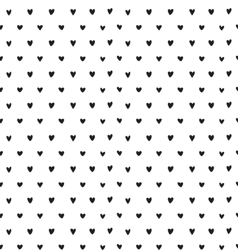 Hand-drawn seamless pattern with hearts. Abstract tileable background with doodle hearts. vector