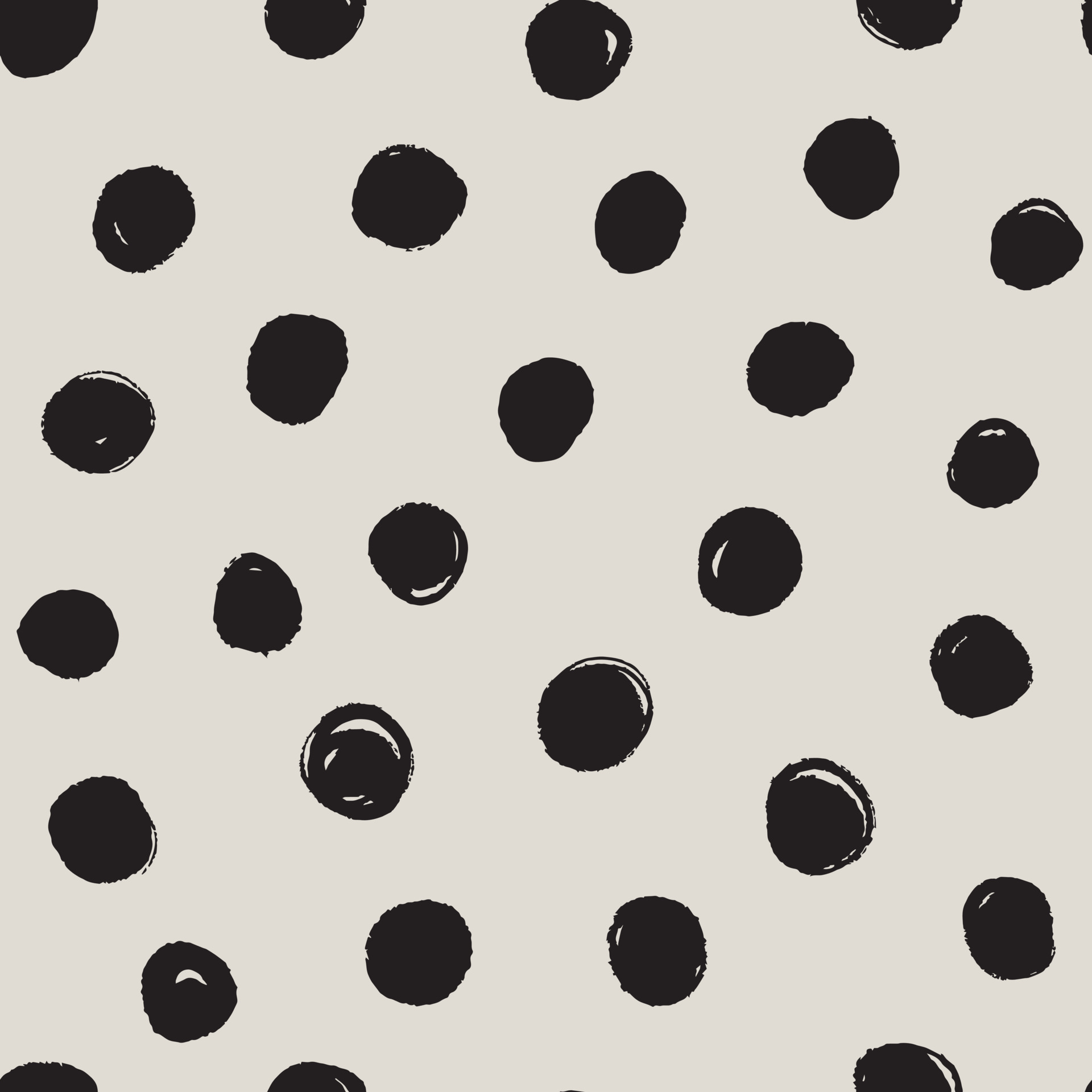 Brush dots vector pattern. Hand drawn dot pattern. Seamless Dots ...