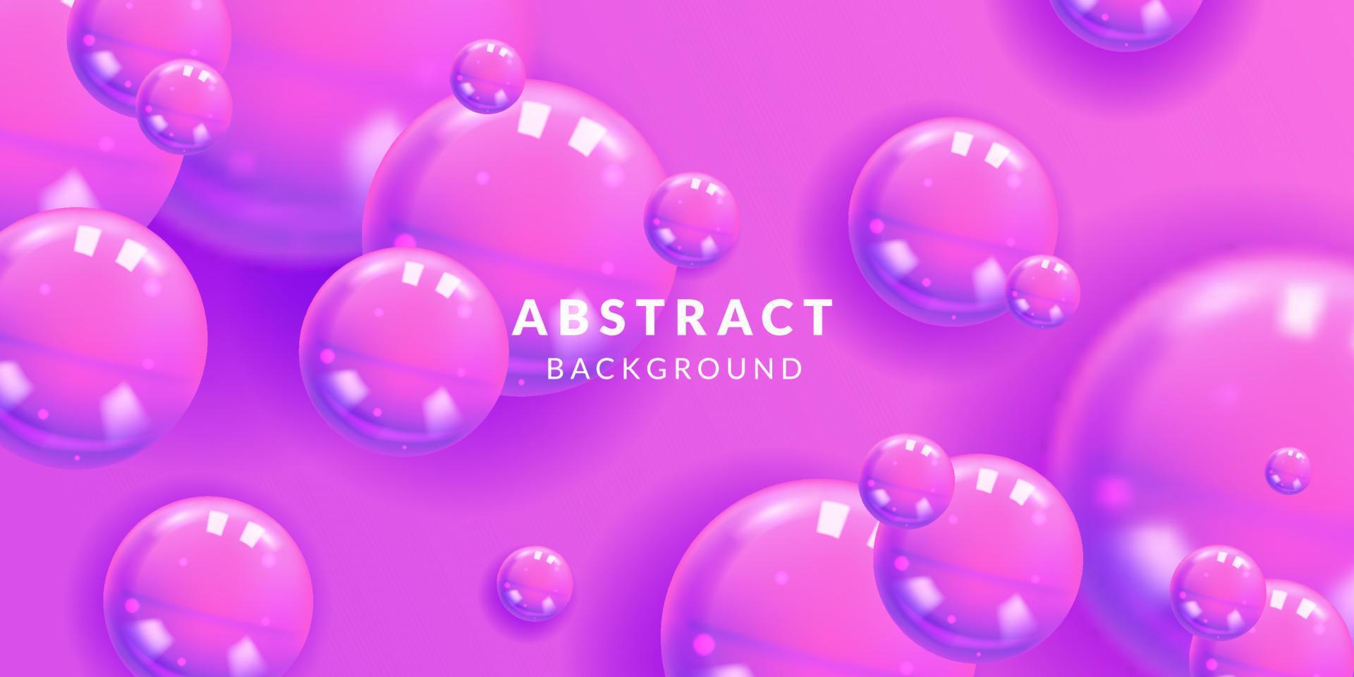 Abstract Background with dynamic glossy 3d realistic purple Spheres ball for fun creative element vector