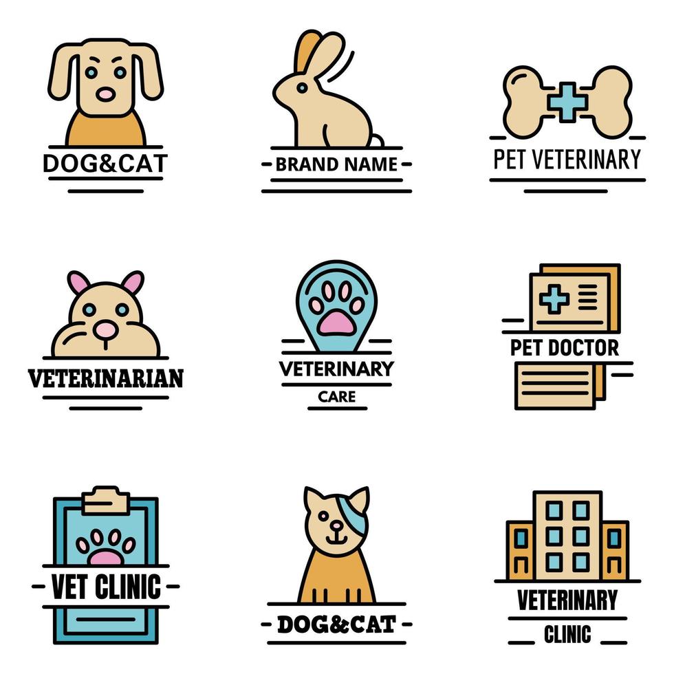 Veterinarian logo vector flat