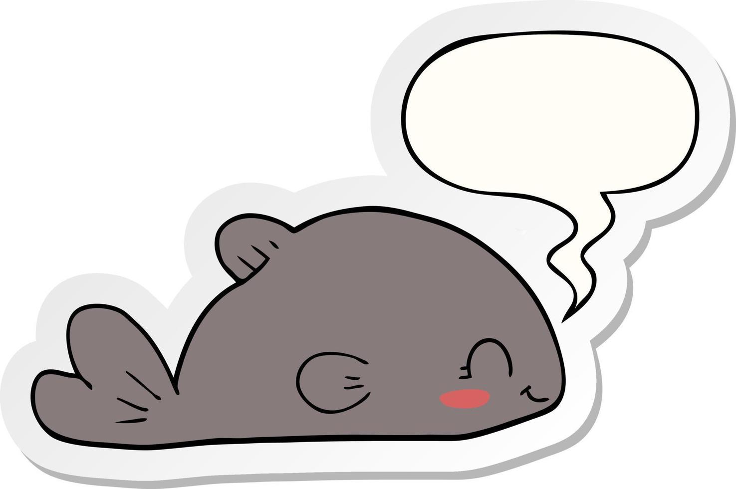 cartoon fish and speech bubble sticker vector