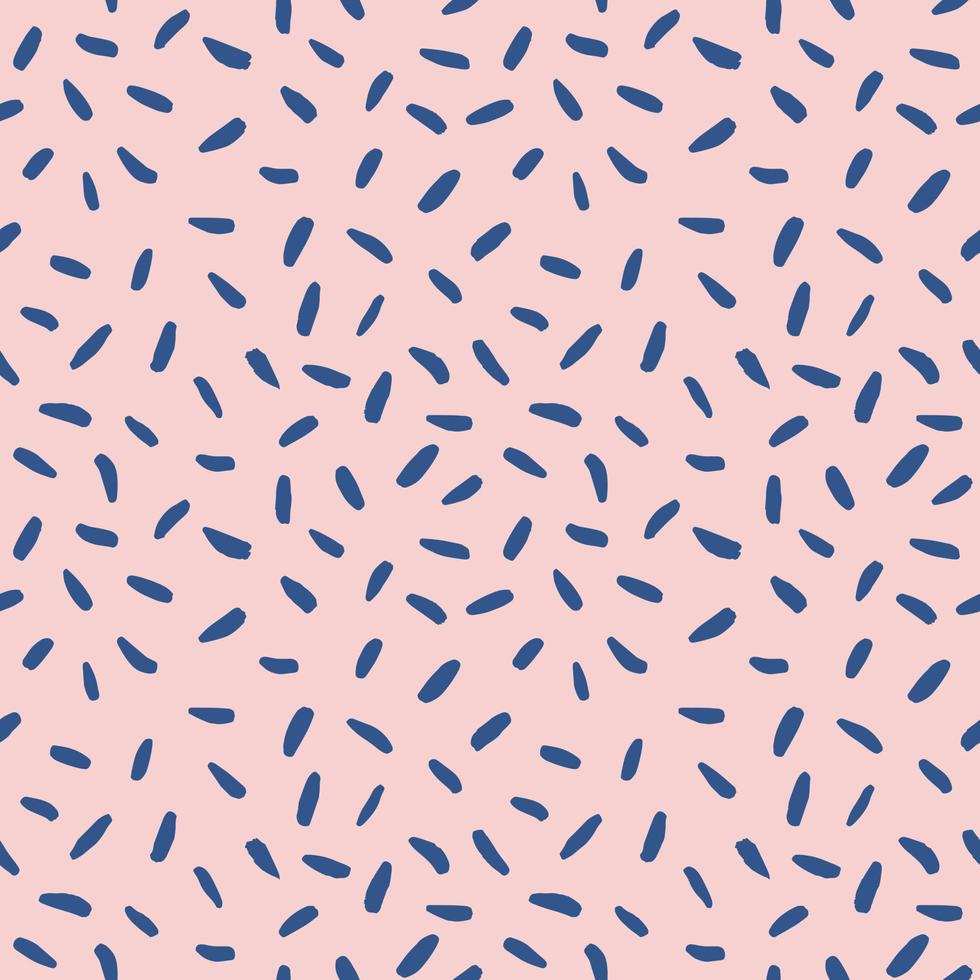 Abstract vector pattern with brush strokes, lines, sprinkles, confetti. Hand drawn seamless background in Memphis style.