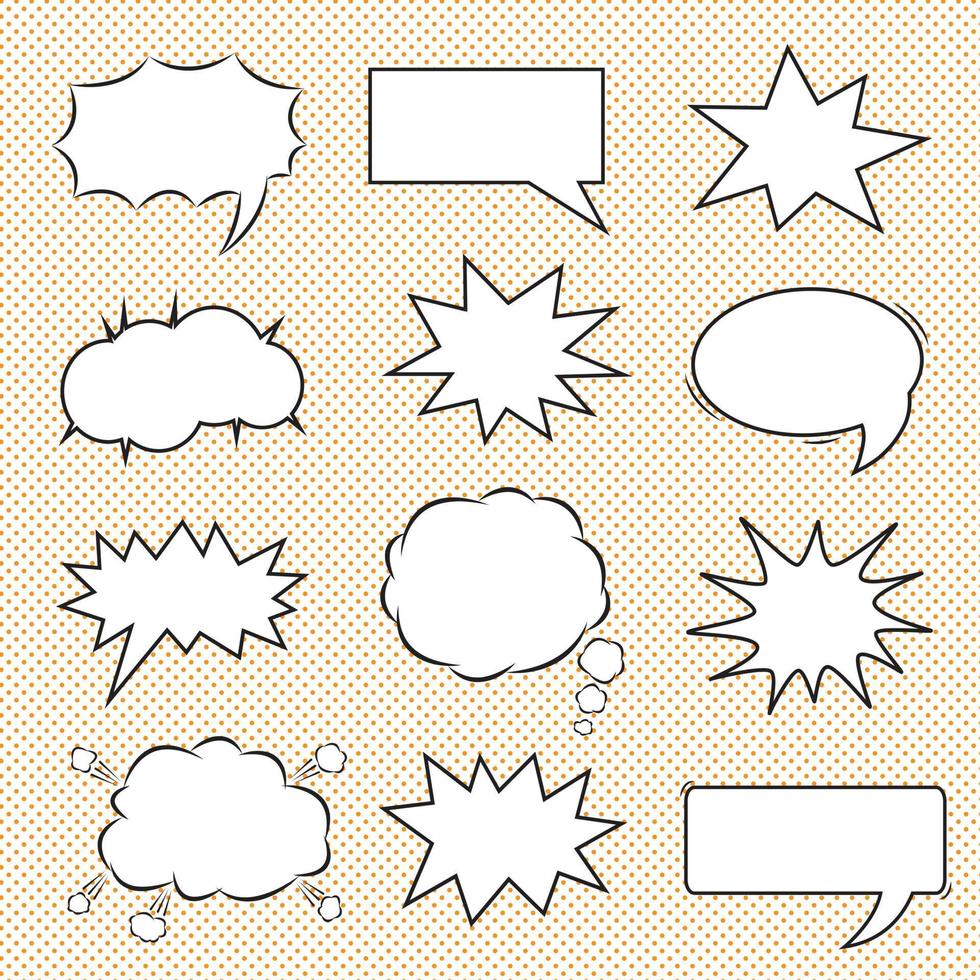 Speech bubbles vector set. Comic speech bubbles.