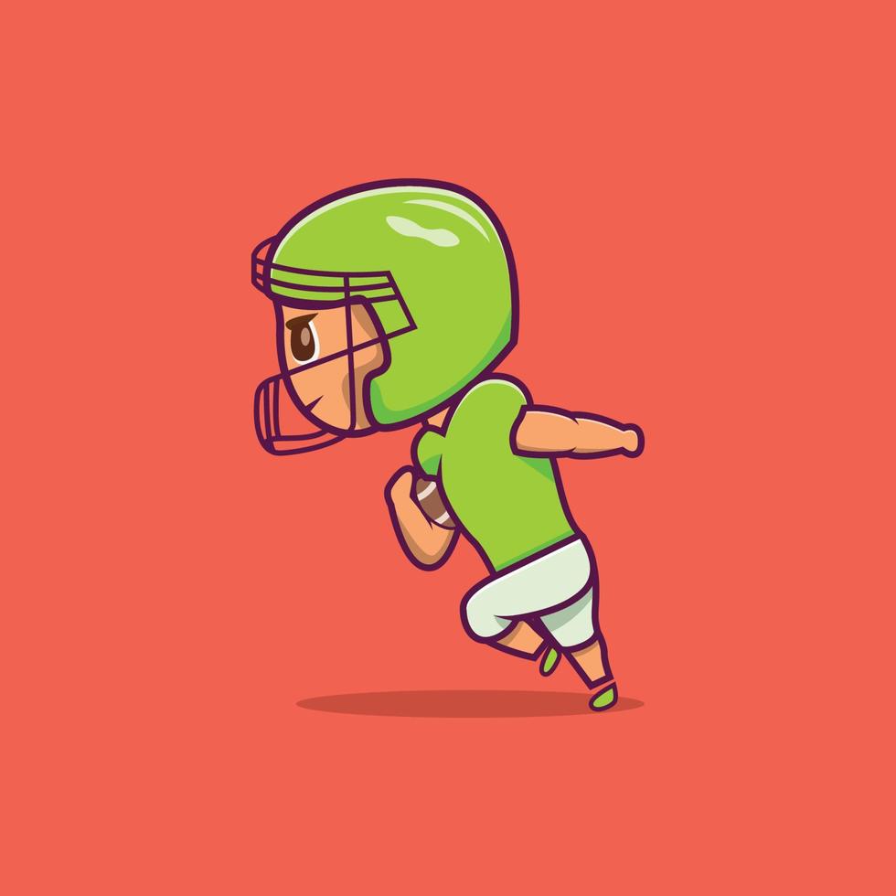 American Football Player Running and Holding Ball vector