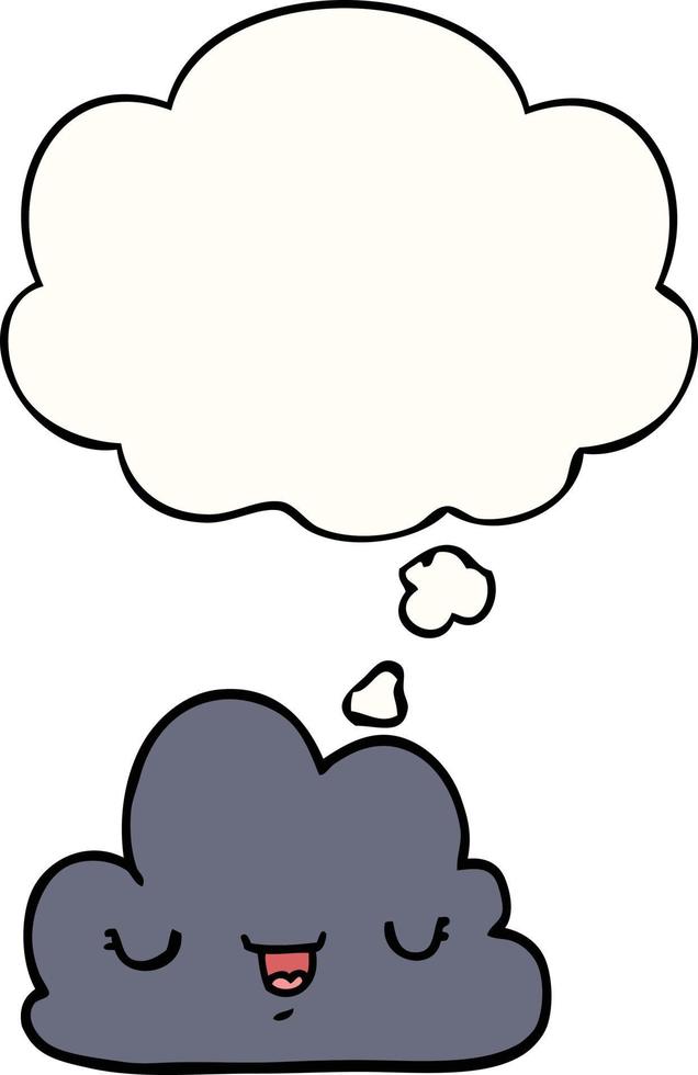 cute cartoon cloud and thought bubble vector