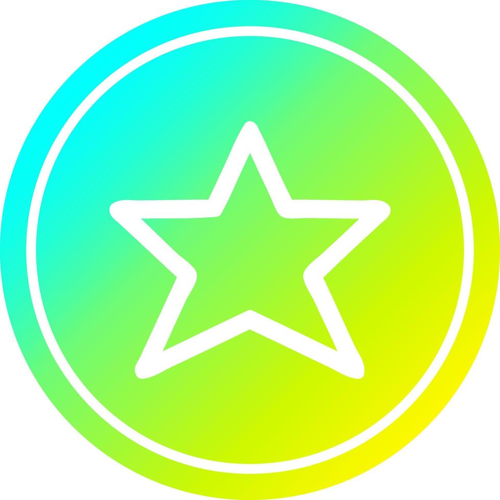 star shape circular in cold gradient spectrum vector