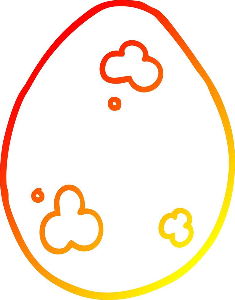 warm gradient line drawing cartoon egg vector