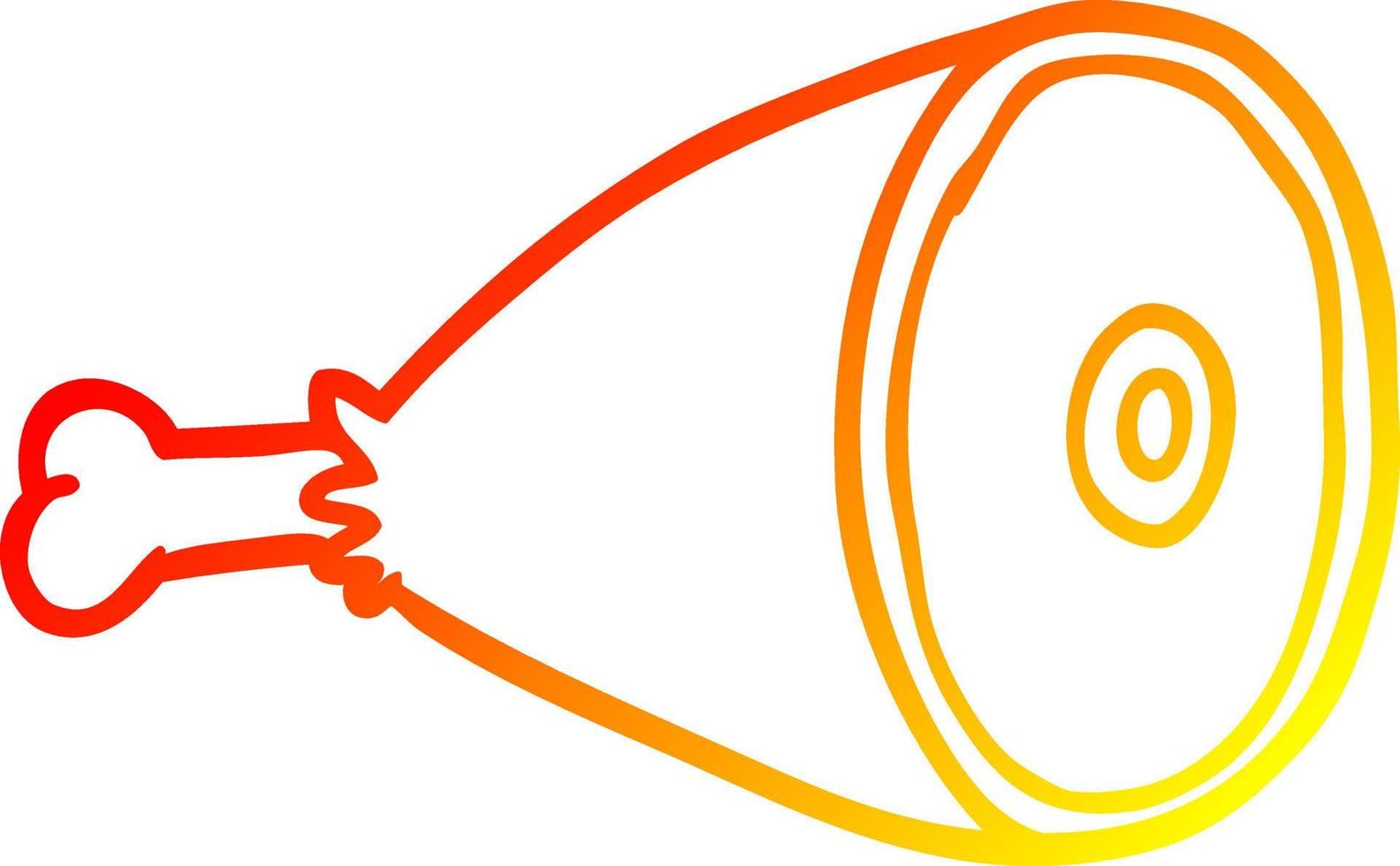 warm gradient line drawing leg of meat vector