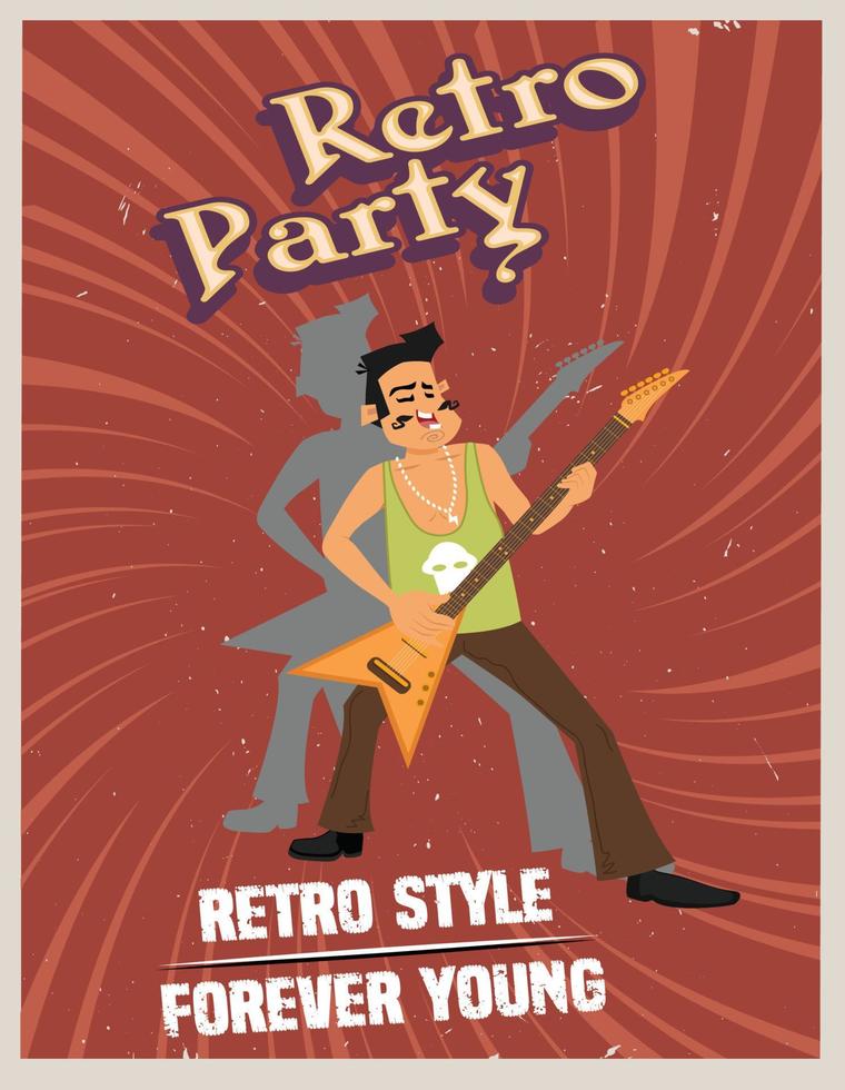 Retro Party poster vector