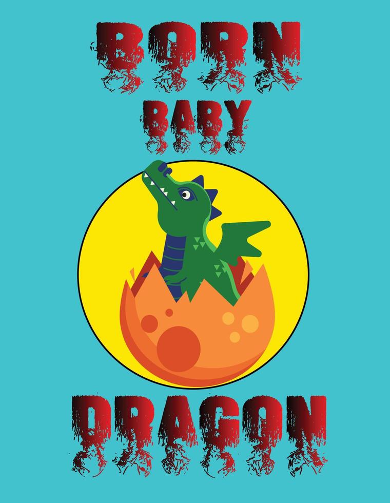 BORN BABY DRAGON vector