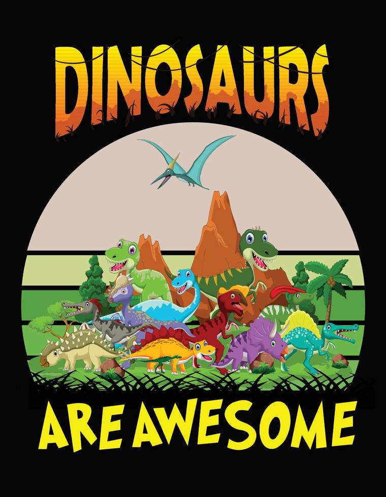 los dinosaurios son geniales vector