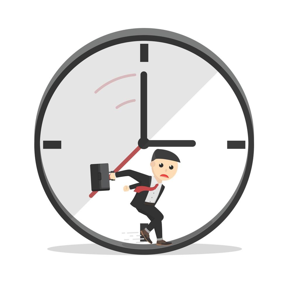 businessman stuck in the time design character on white background vector