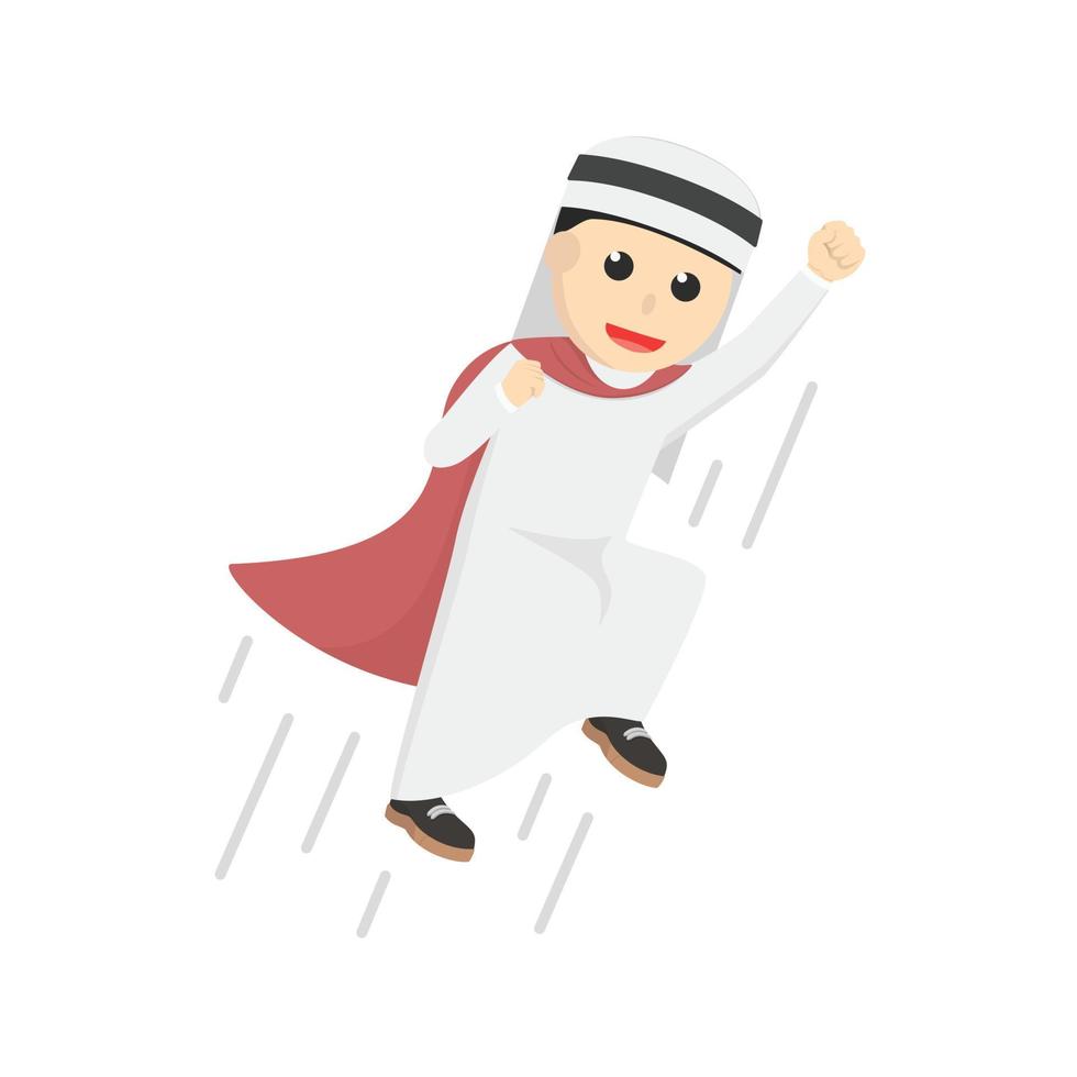 businessman super arabian flying speed design character on white background vector