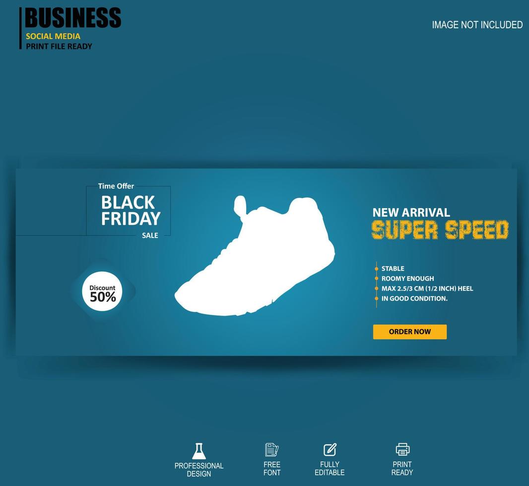 Sport shoes promotion social media banner template vector