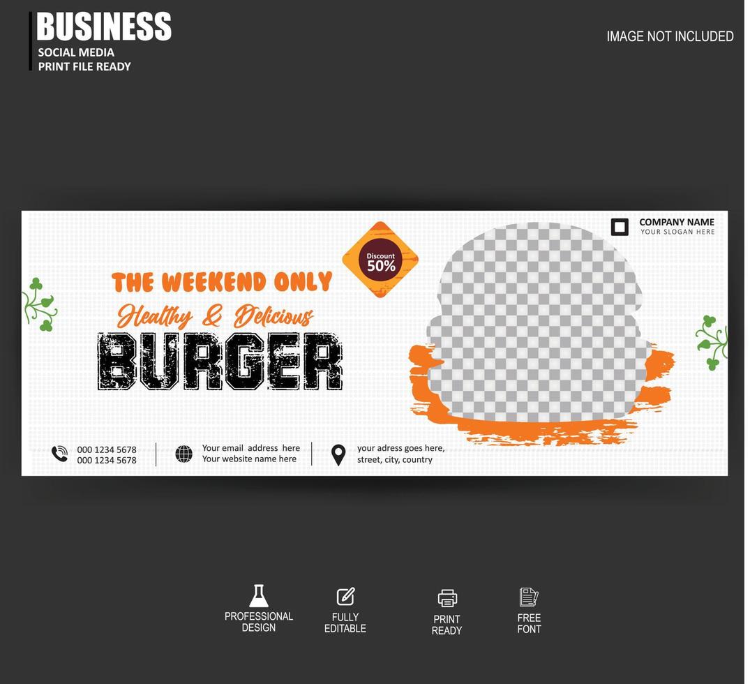 Special burger social media banner template with Vector