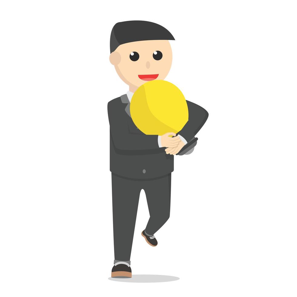 businessman pick up the idea design character on white background vector