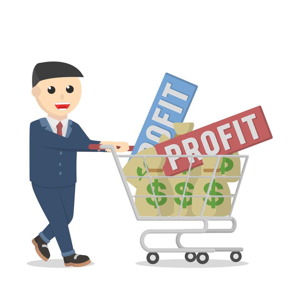 businessman pick up the company profit design character on white background vector