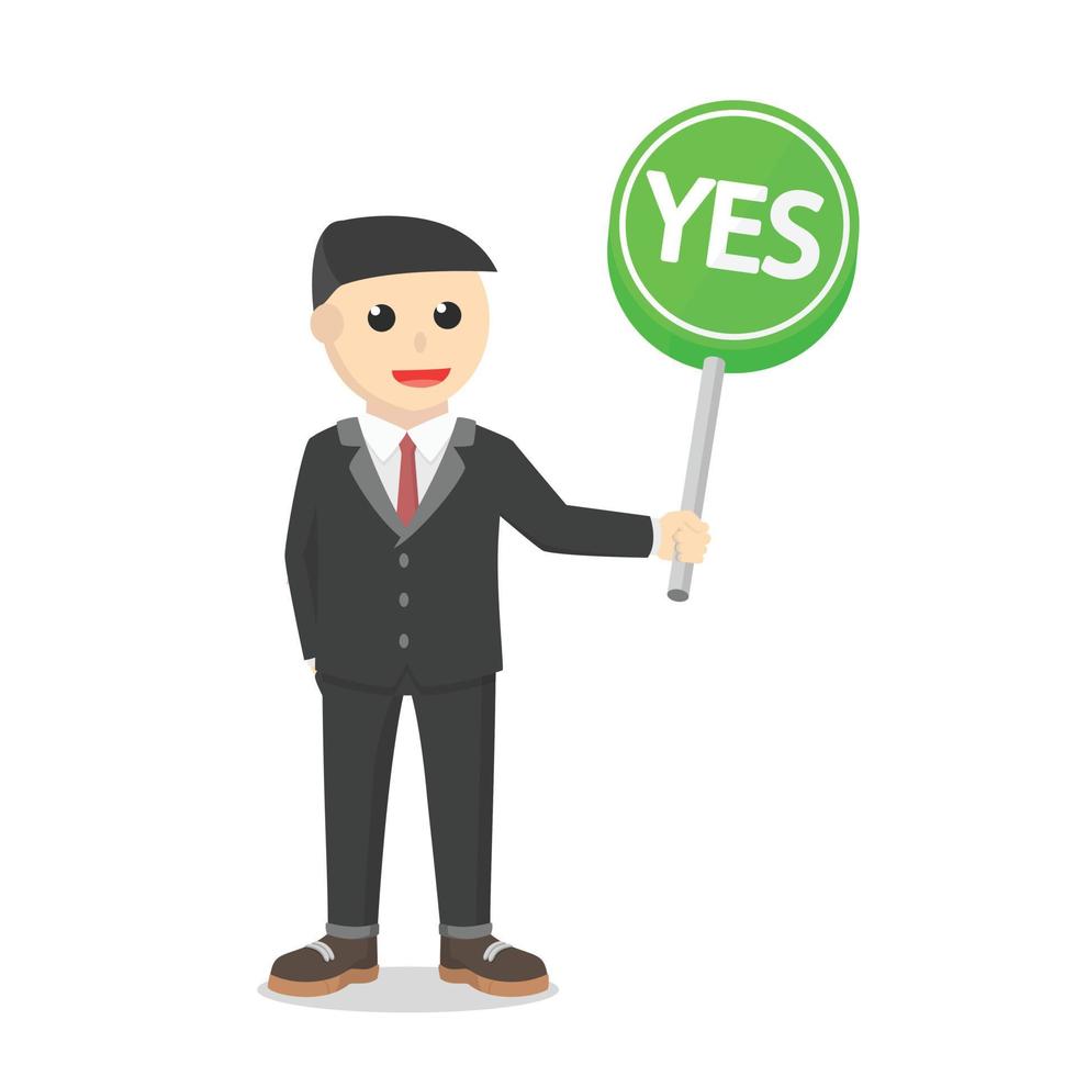 businessman showing yes sign design character on white background vector