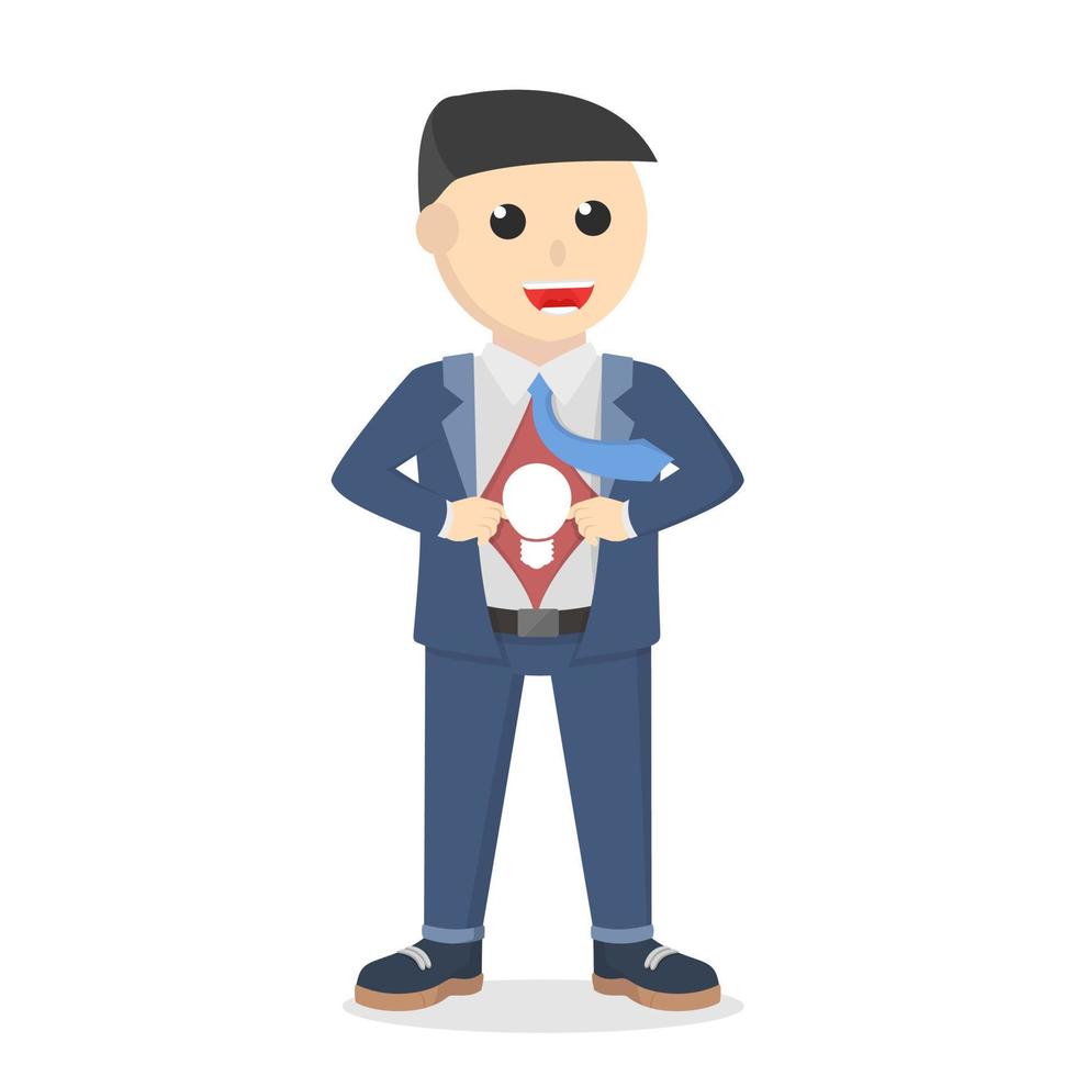businessman showing idea icon design character on white background vector