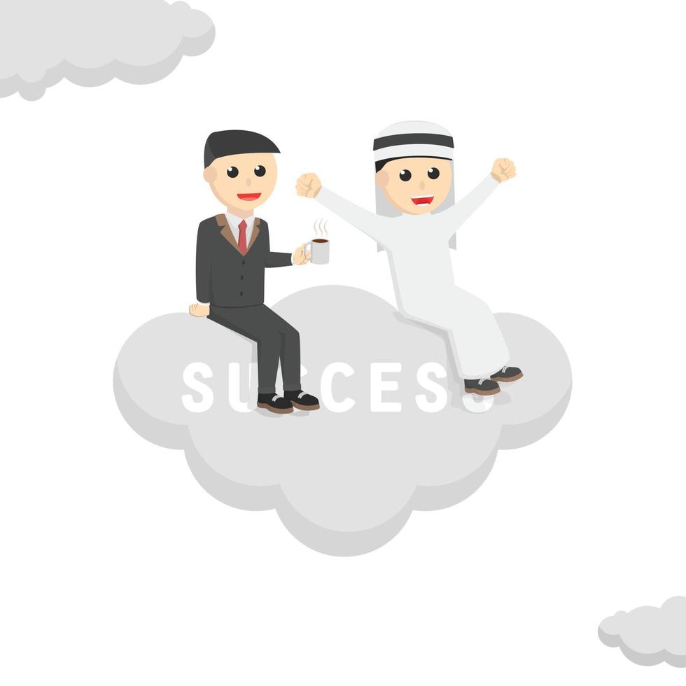 businessman in success cloud design character on white background vector