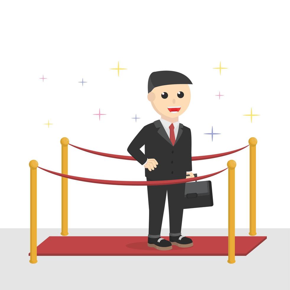 businessman in red carpet design character on white background vector