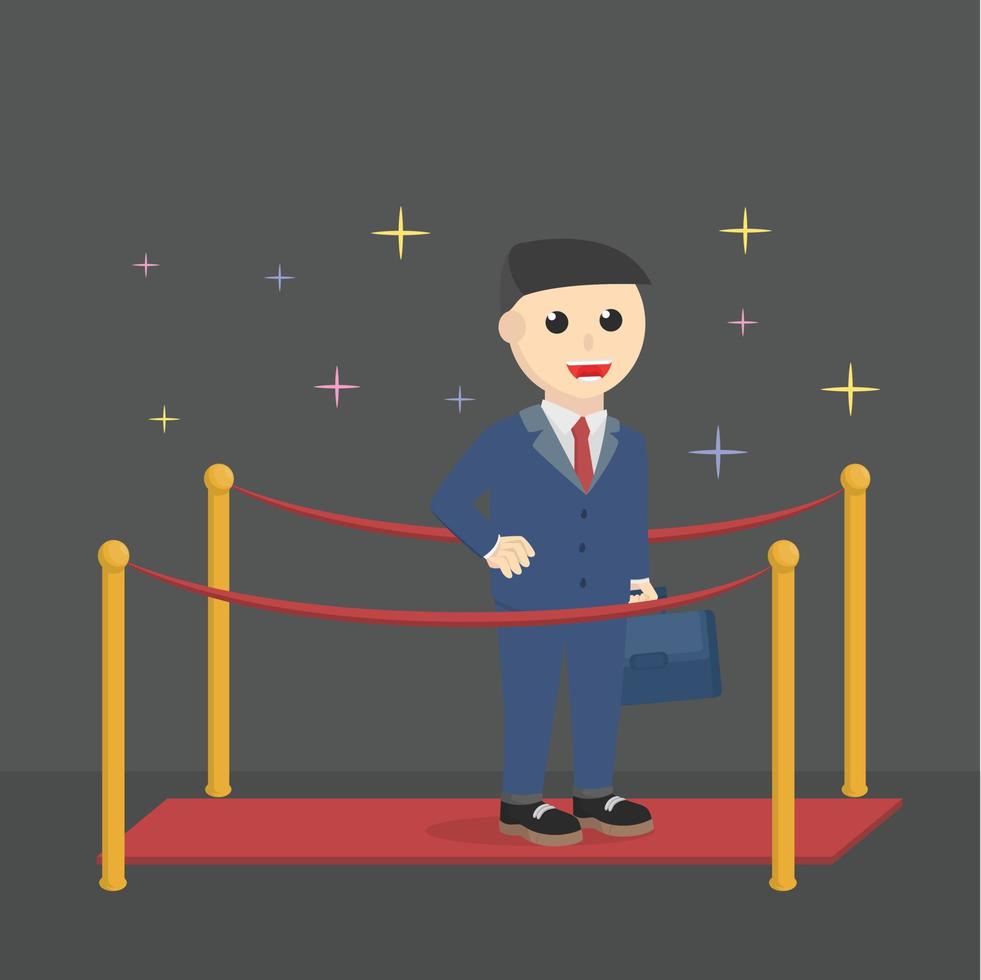 businessman in red carpet and black baground vector