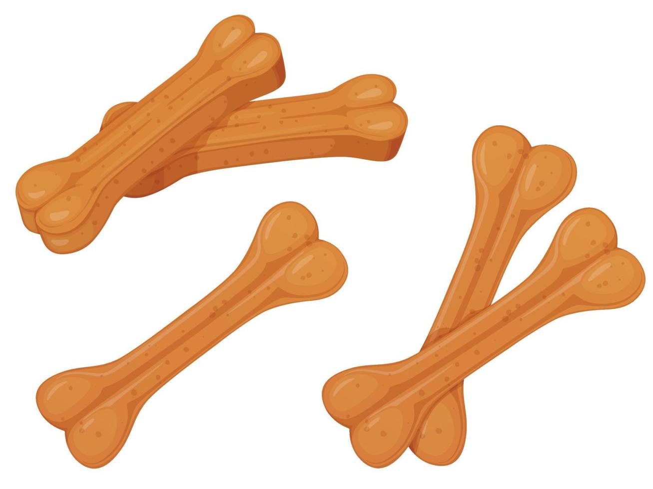 Bone biscuit set. Dog cookie. Dry food for dogs. vector