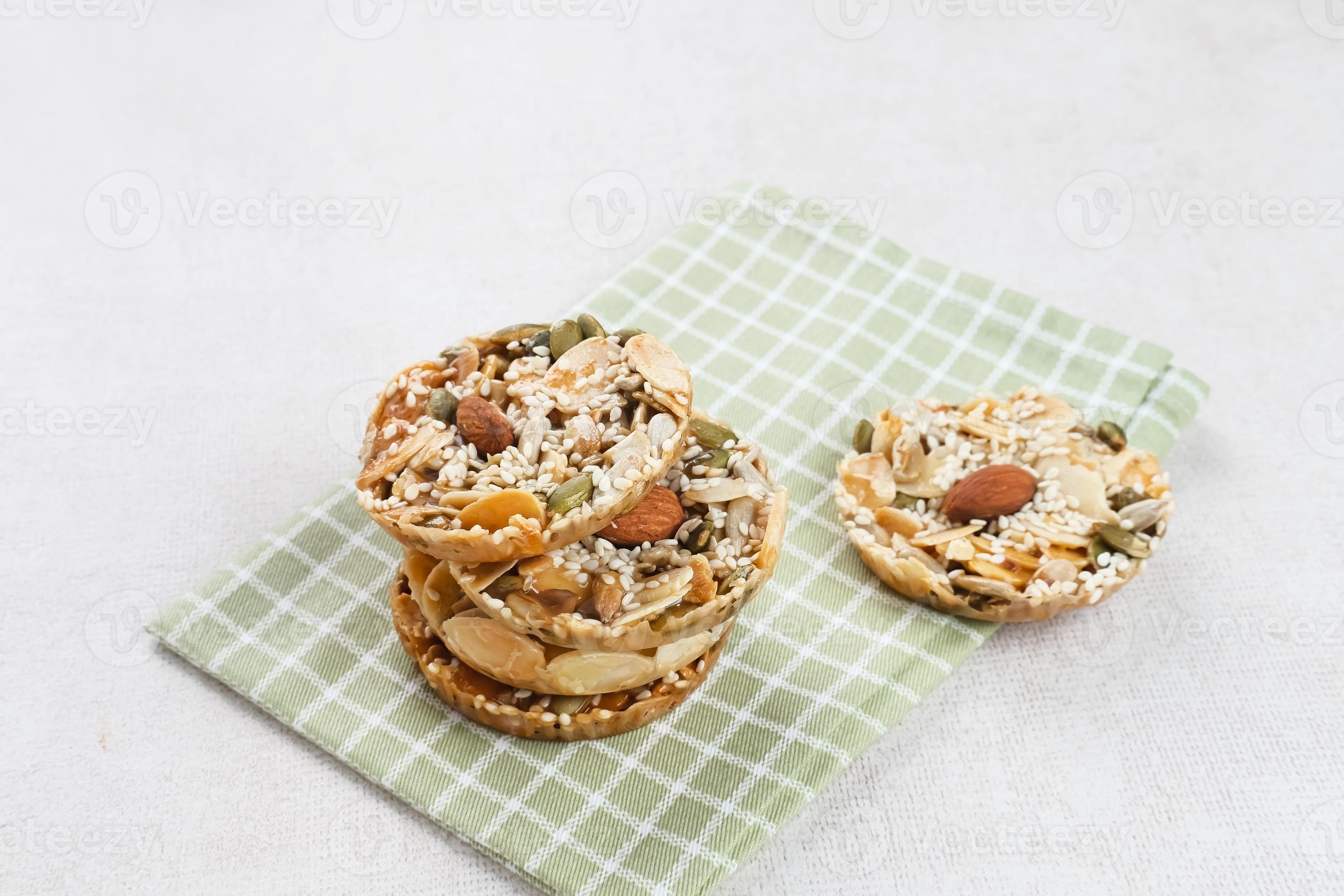 Florentine Cookies with mixed nut and dried fruits and seeds. Gluten