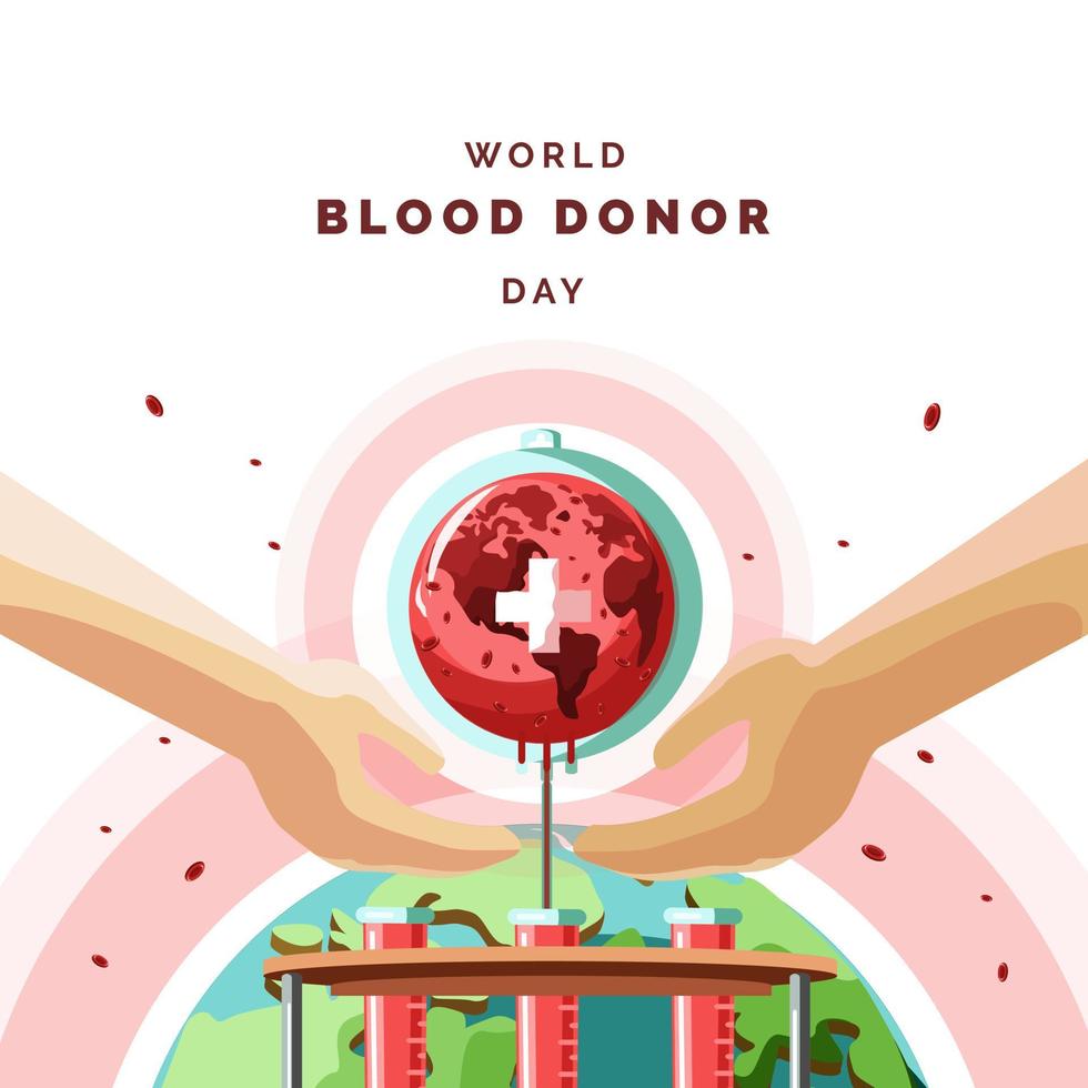 ilustración del día mundial del donante de sangre vector