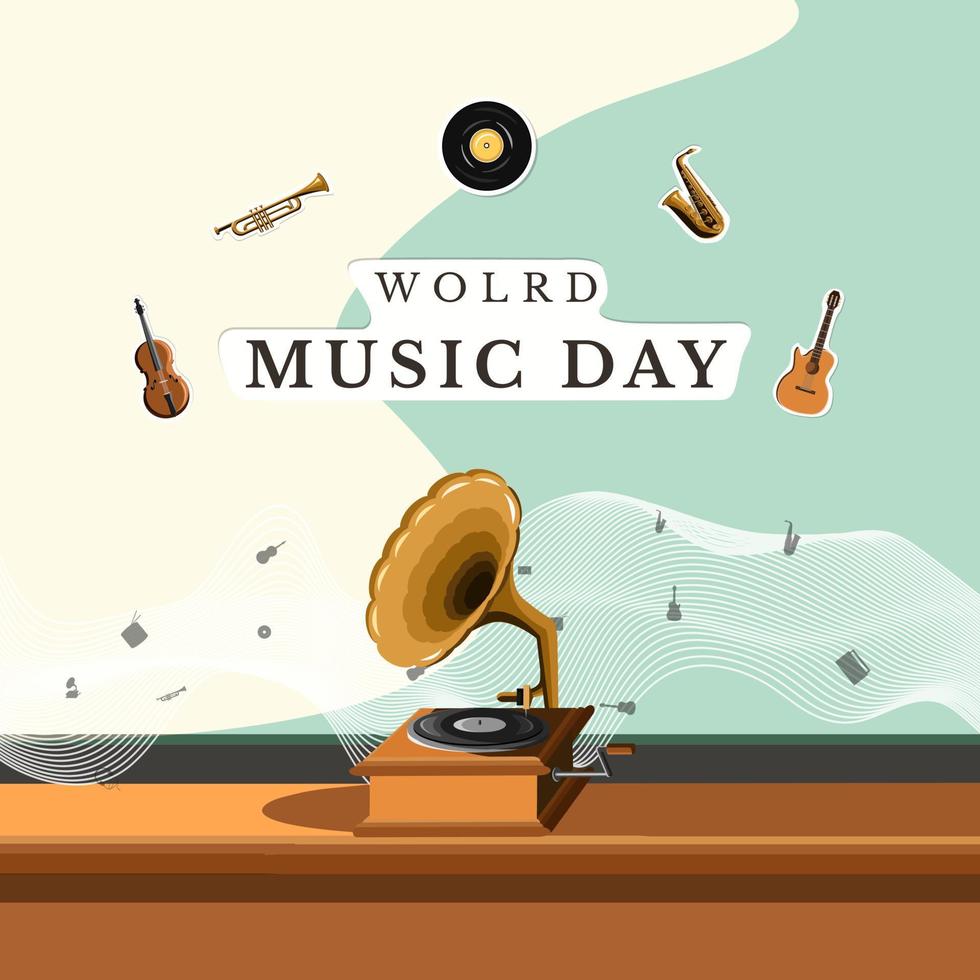 ilustración vectorial del día mundial de la música vector