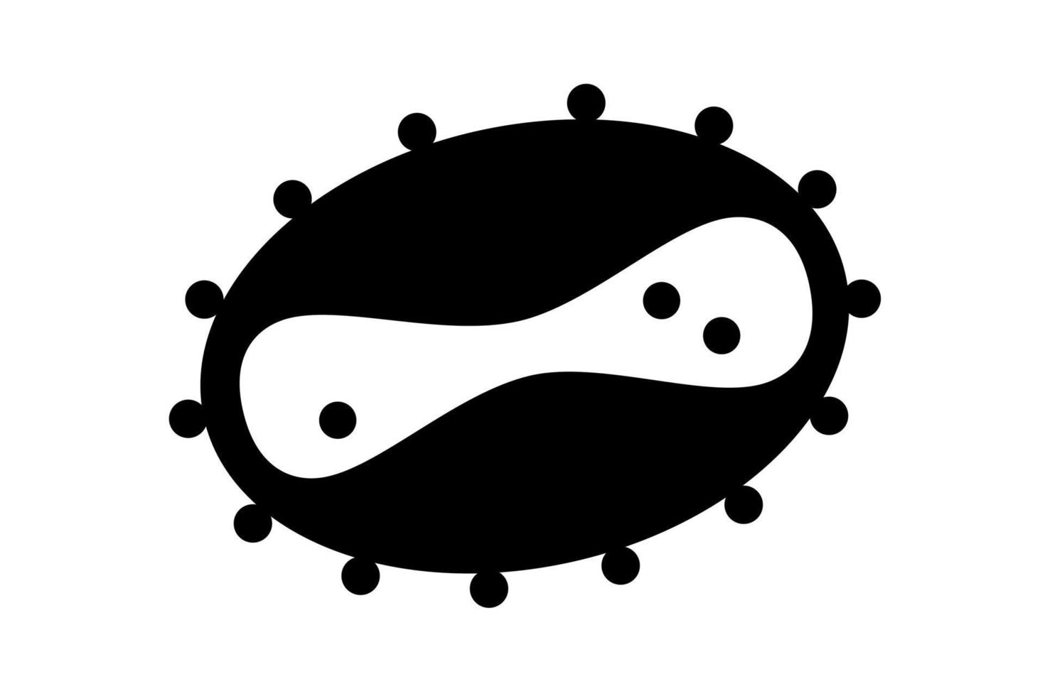 Monkeypox virus black icon. Monkey pox bacteria cell infection pandemic outbreak sign. MPV respiratory or physical contact disease epidemic symbol. MPVX vector isolated illustration