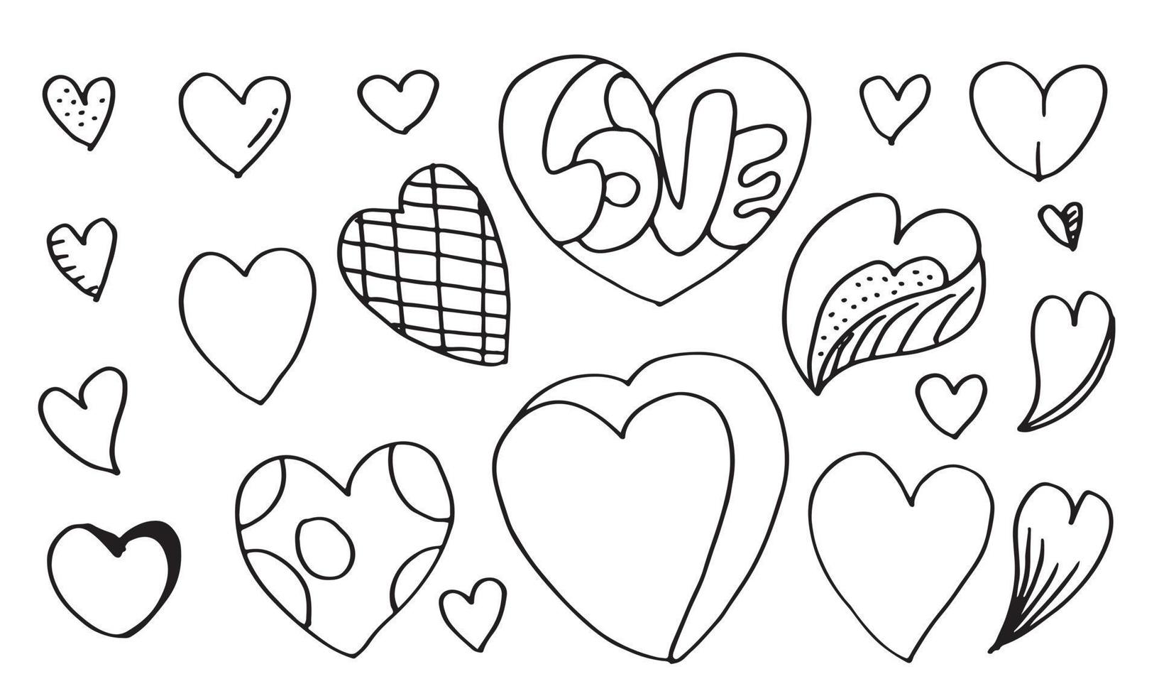 Set of love. Hand drawing. Doodle style. for your design. vector