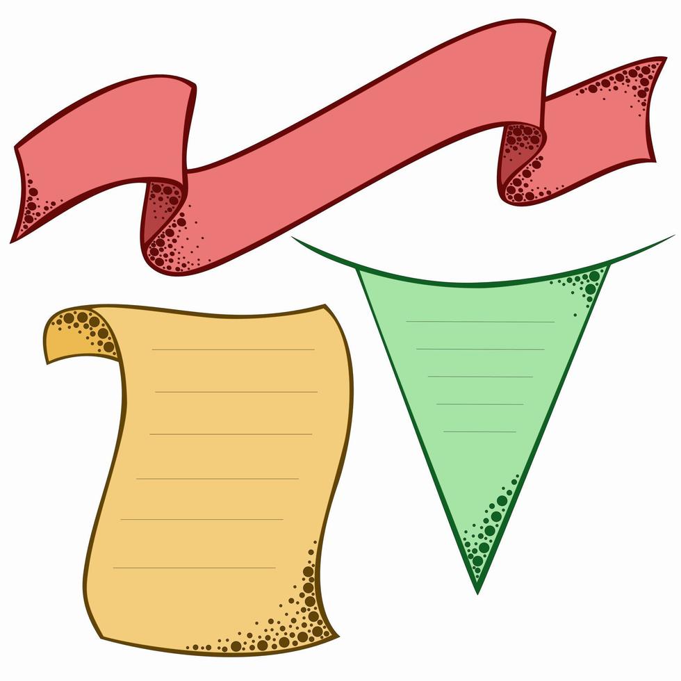 ilustración vectorial, un conjunto de pancartas de colores simples para inscripciones vector