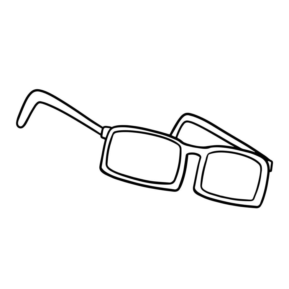 Monochrome picture, sunglasses for outdoor recreation, glasses for improving vision, vector illustration in cartoon style on a white background